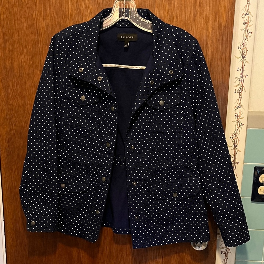Talbots Navy Polka Dot Blazer